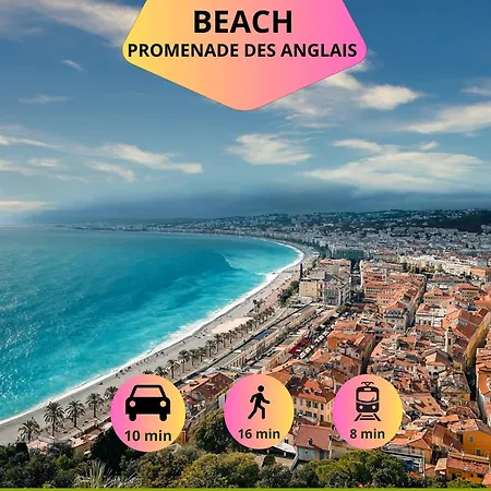 Apartamento Coeur De La Libe - Ideal Couple & Friends - & Cosy - Tram & Supermarkets -ac -bed Xxl Nice
